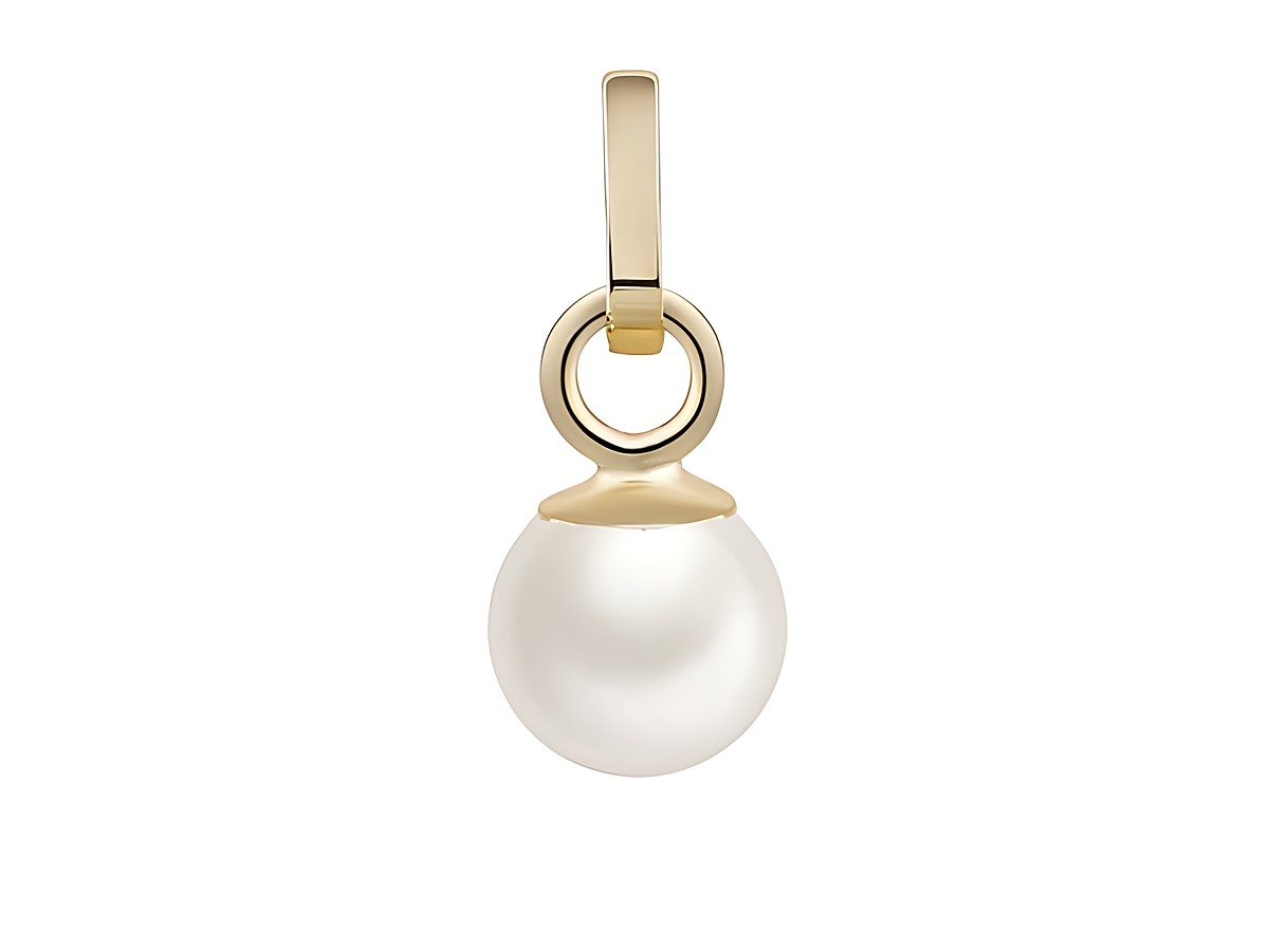 Gelbgold 585 Anhänger poliert von Xenox mit einer echten Perle, die eine elegante Optik verleiht und als stilvolles Schmuckstück für besondere Anlässe geeignet ist.