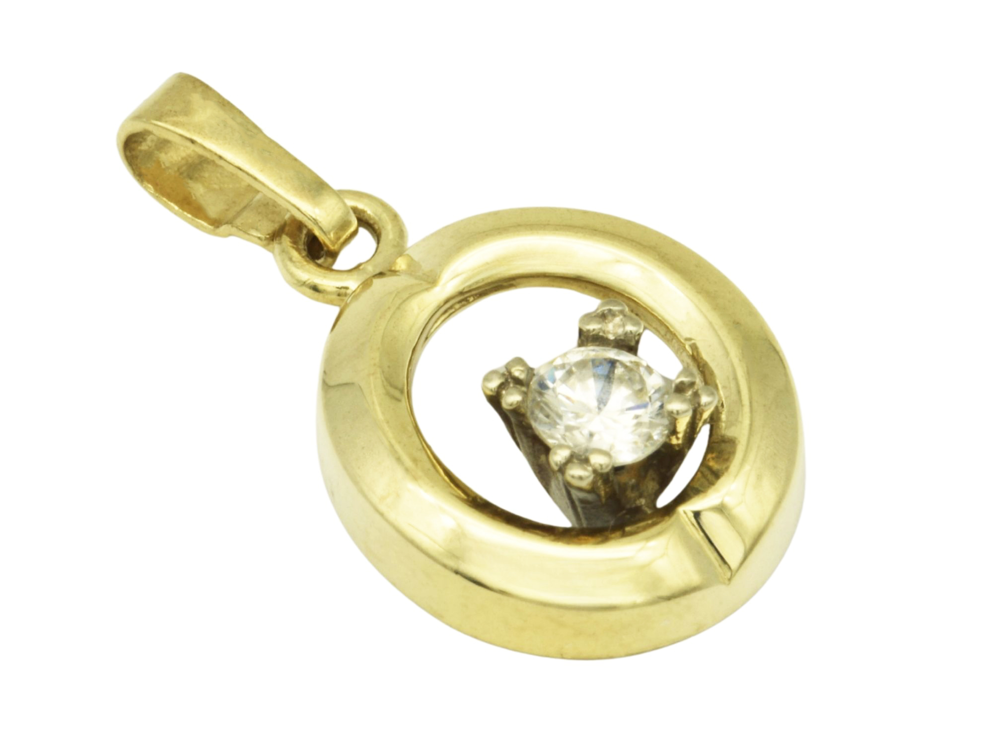 Anhänger Gold Zirkonia - Gelbgold poliert - Zirkonia Weiß