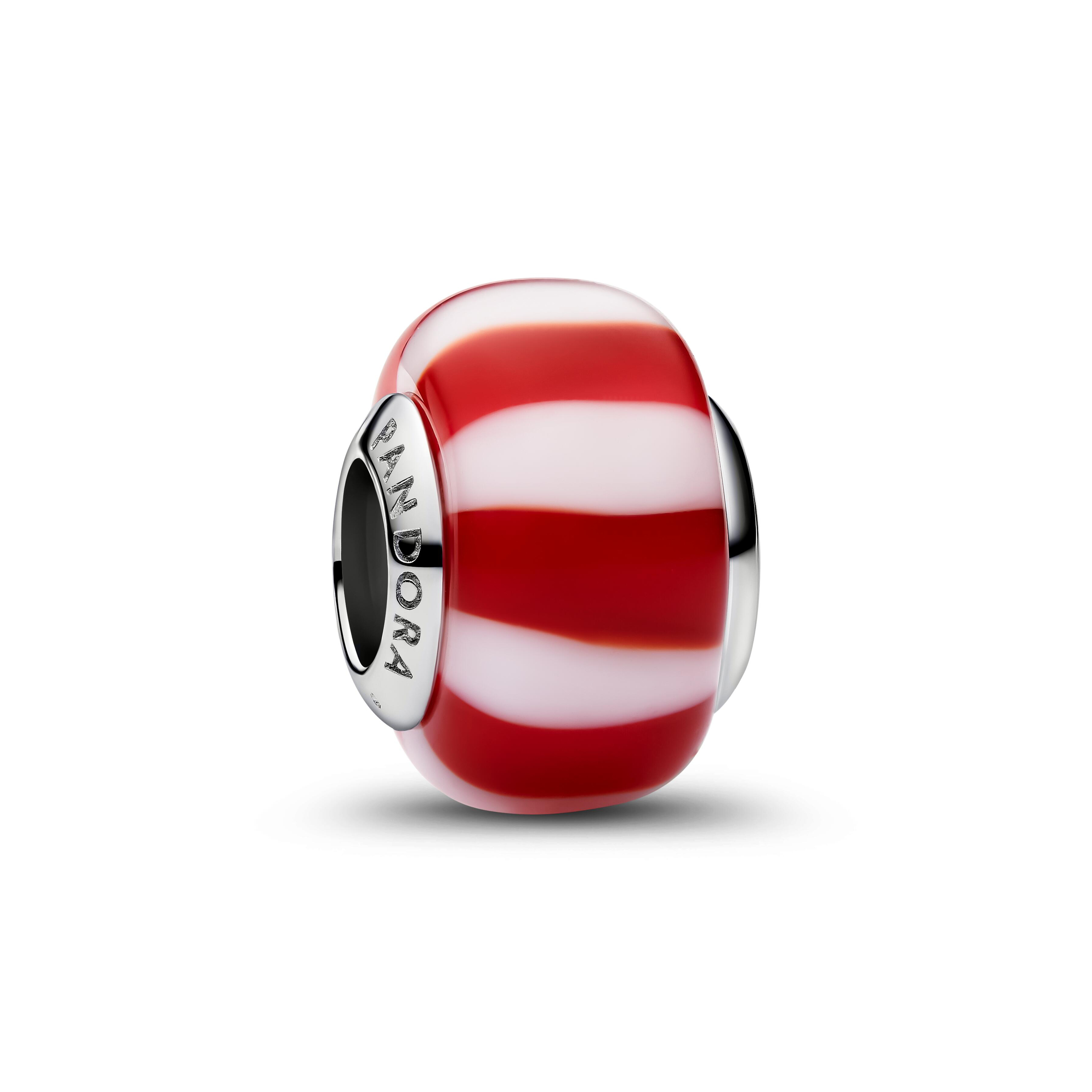 Pandora Moments - Charm Pfefferminz - platiniert - Muranoglas rot - 735071C01