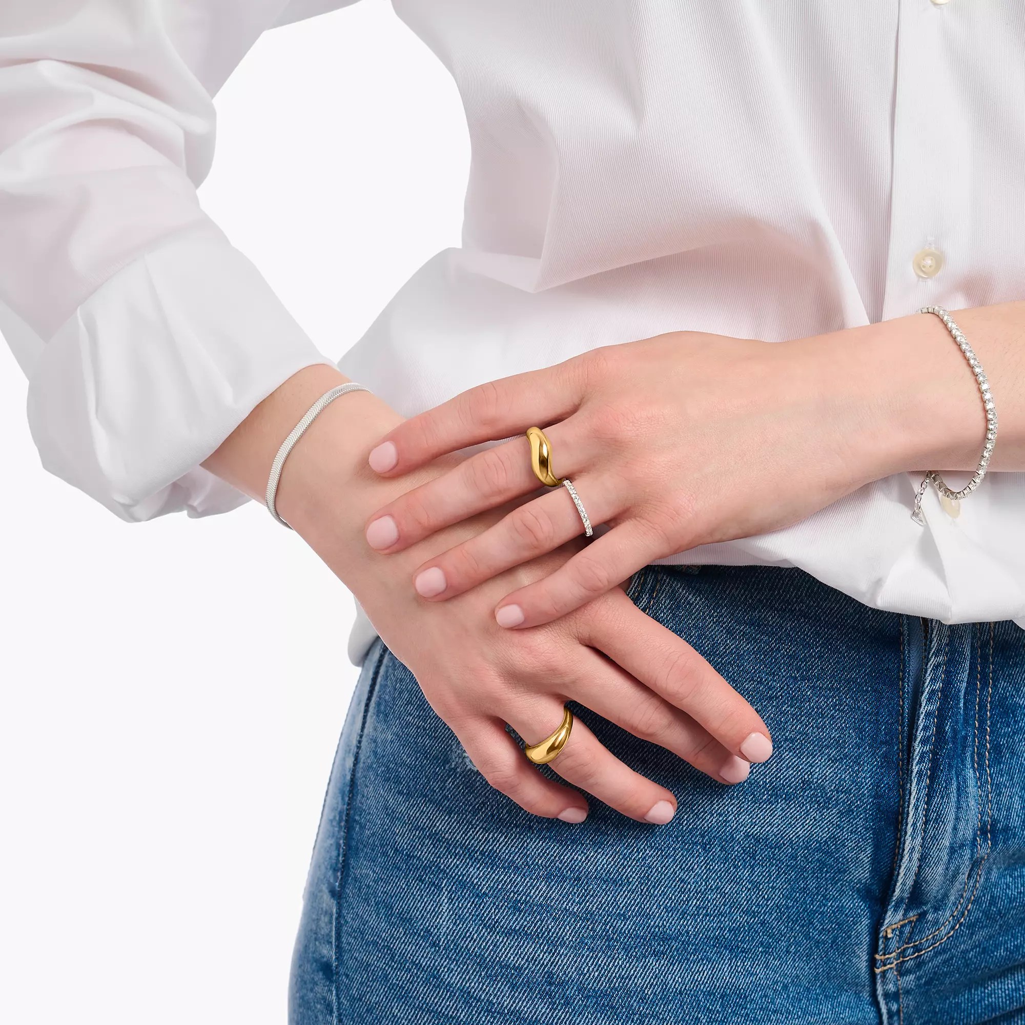 Thomas Sabo Ring mit zeitlos-edlem Design vergoldet – Silber – Ansicht 3