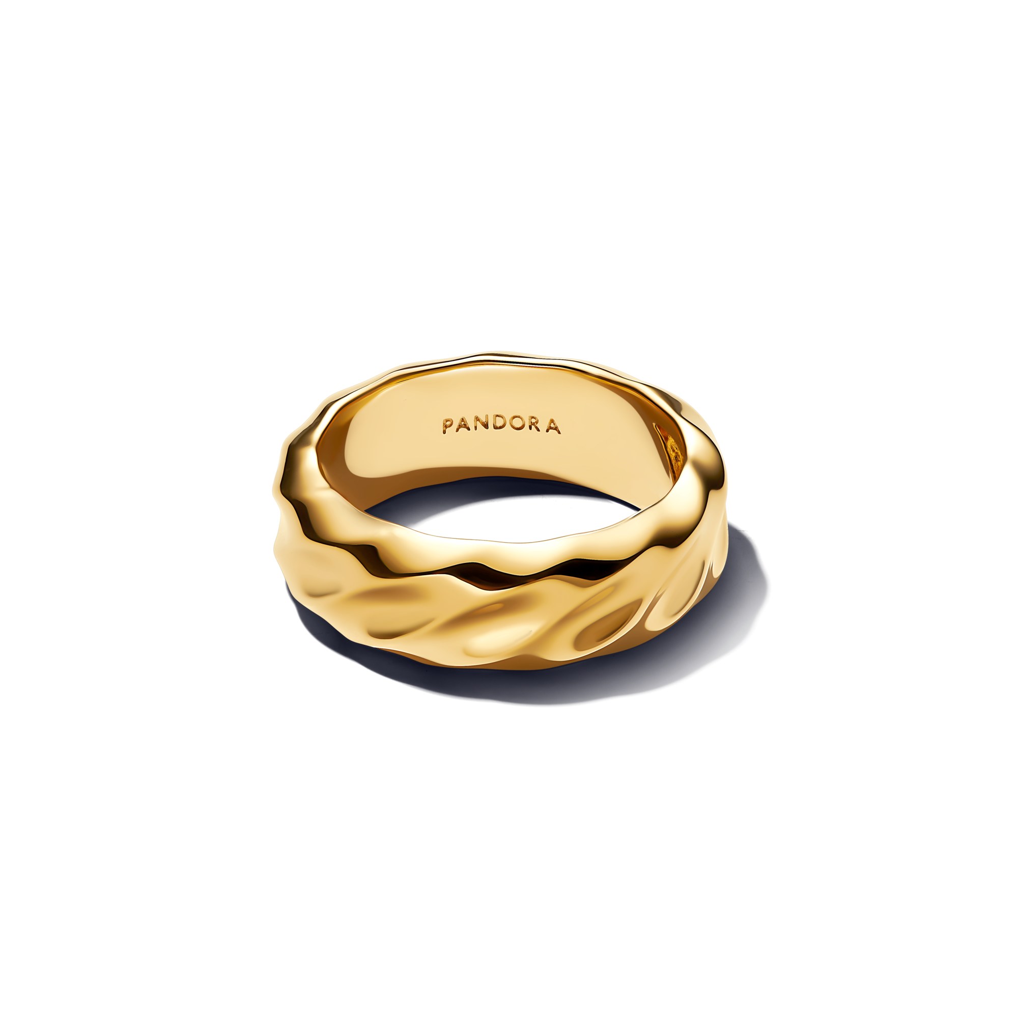 Pandora ESSENCE - gewellter breiter Bandring - Gelbgold Vergoldung – Ansicht 2