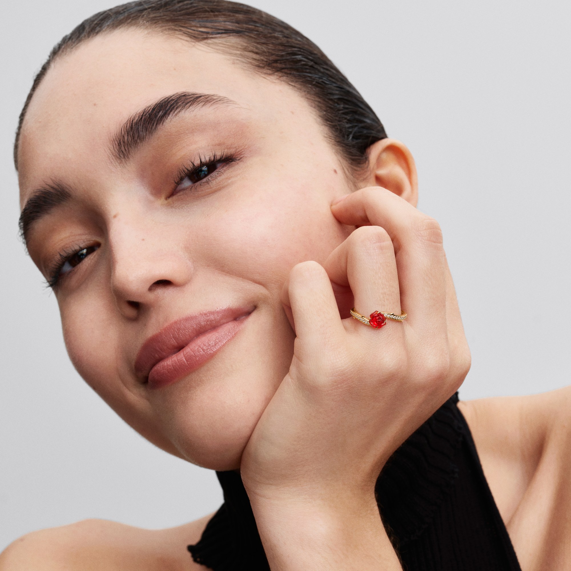 Pandora Disney die Schöne und das Biest magische Rose Ring - Vergoldung - Murano & Zirkonia – Ansicht 4