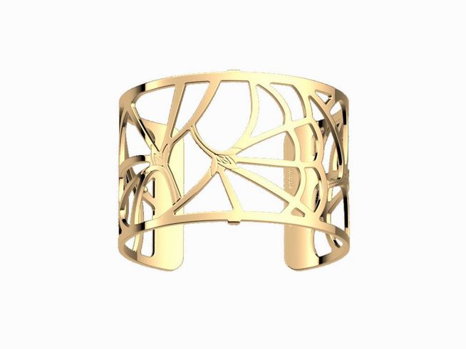 Armreif von Les Georgettes FLEURS DU NIL 7035494 in Gold mit Gelbgold finish, 40 mm breit, filigranes und modernes Design, ideal als modisches Accessoire.
