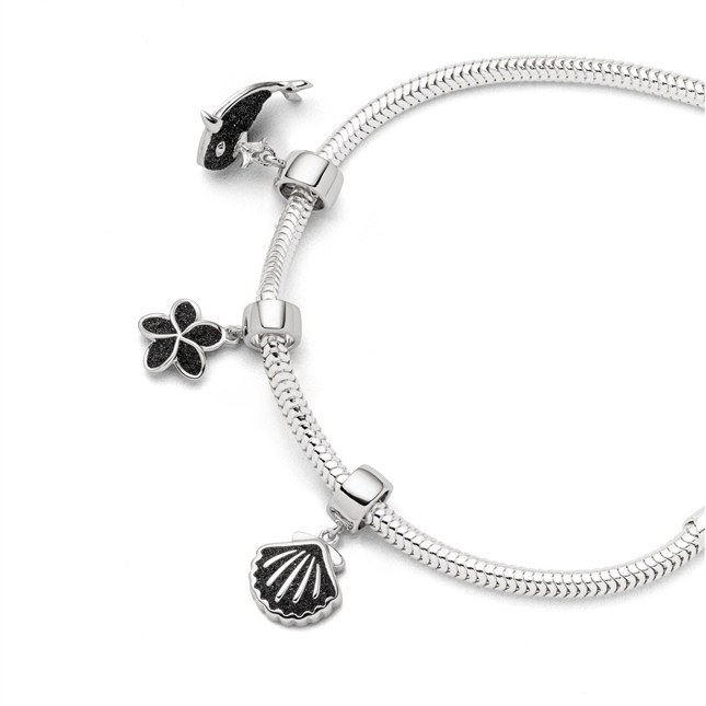 DUR Charm Plumeria Blüte Lavasand - Sterling Silber - Lavasand – Ansicht 2