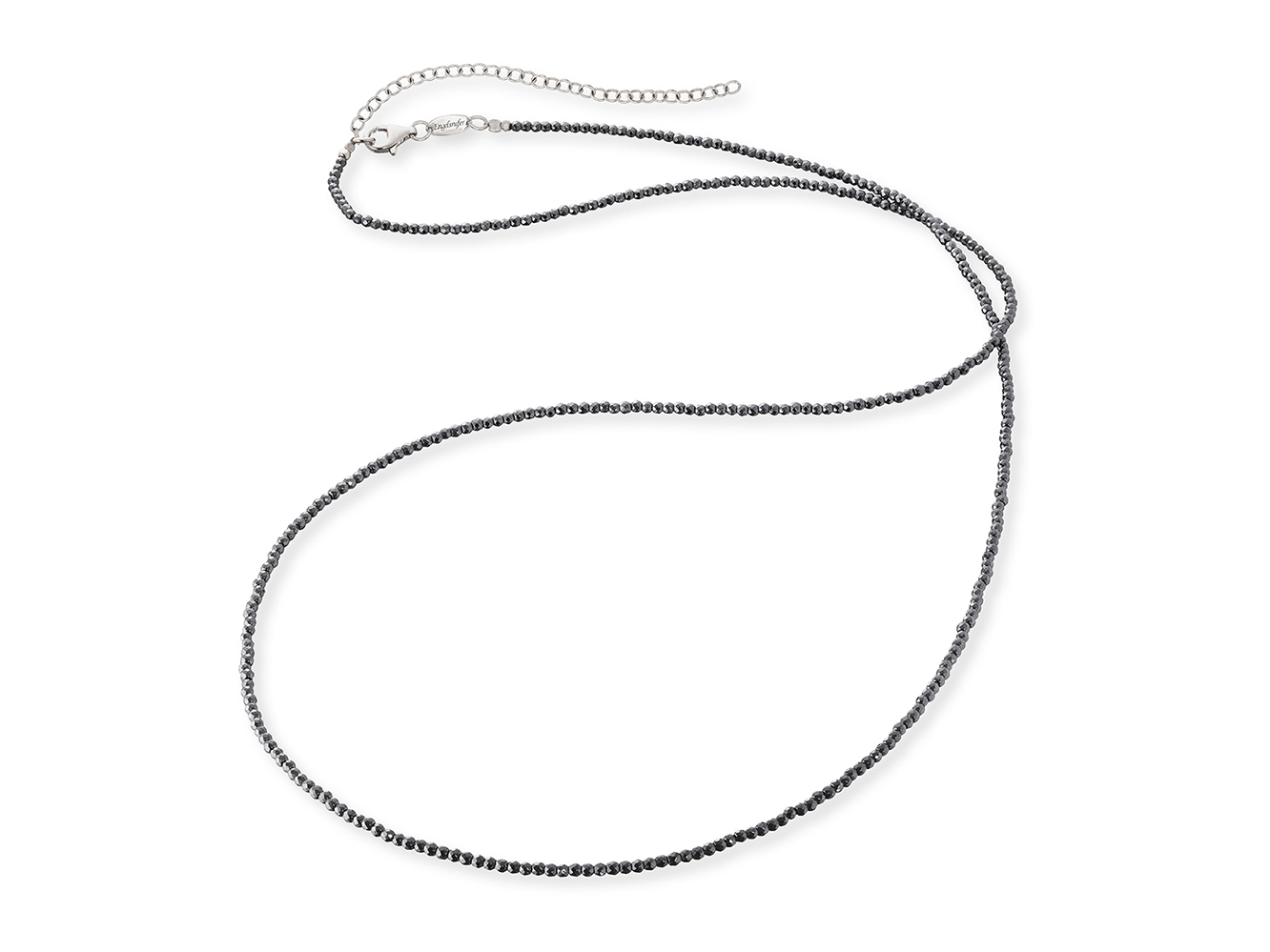 Silberne rhodiniert Hämatitkette von Engelsrufer mit grauen Hämatitperlen, 60 cm lang, elegante und zeitlose Geschenkidee für jeden Anlass.