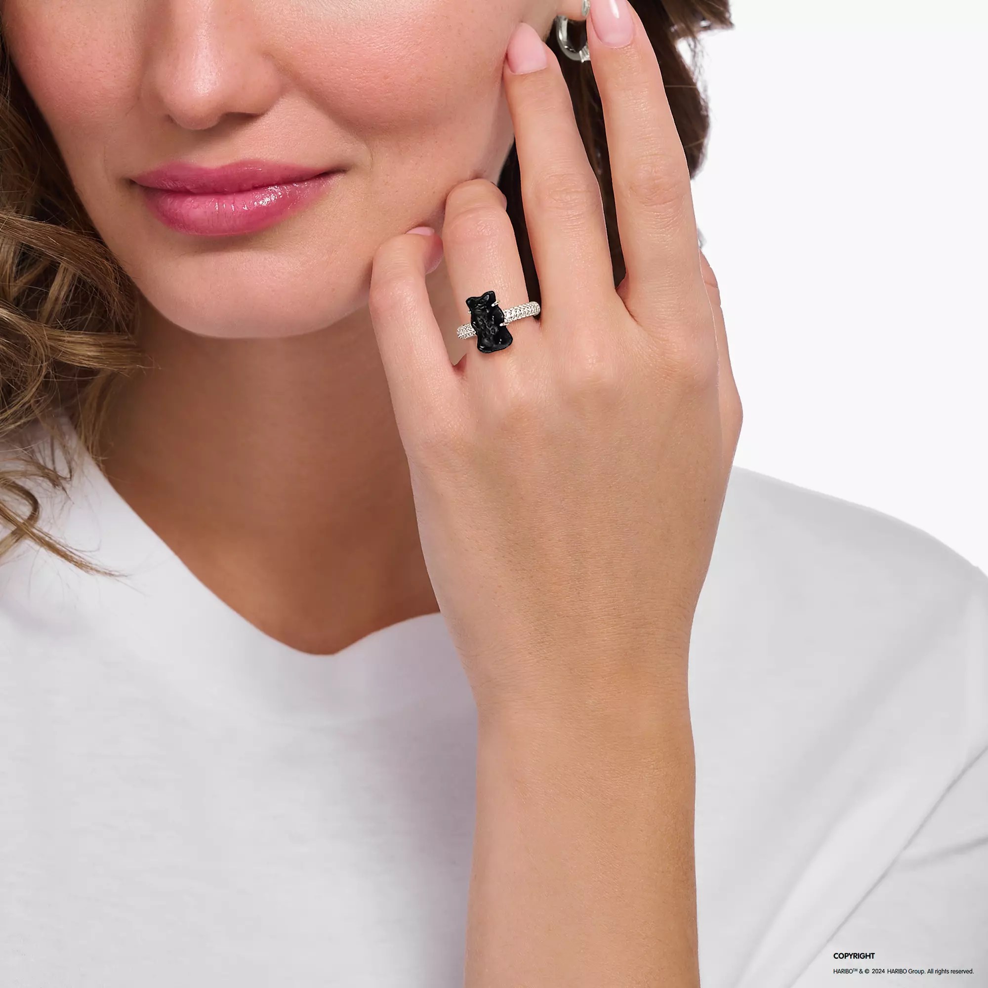 Thomas Sabo HARIBO Goldbär - Gummibärchen Ring - Schwarz - Silber + Zirkonia – Ansicht 2