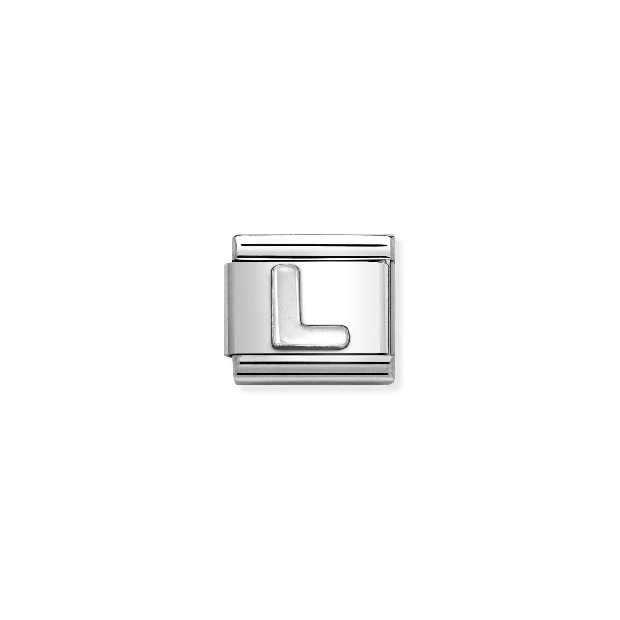Nomination Composable Classic Charm Buchstabe L - Edelstahl, Sterling Silber oxidiert