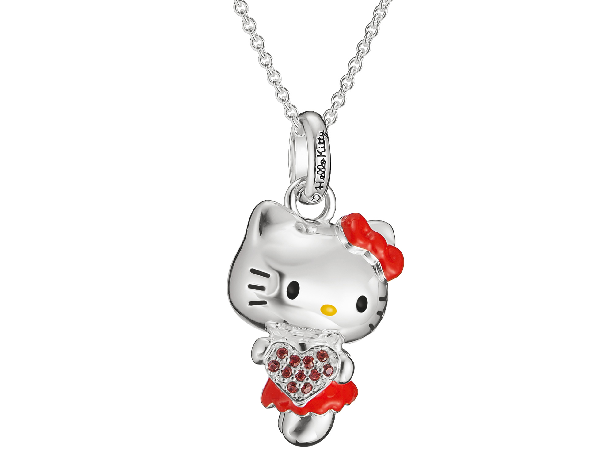 Thomas Sabo Hello Kitty KE2390-M06-10-L50V - Halskette - 50 cm - versilbert & Emaille - rot