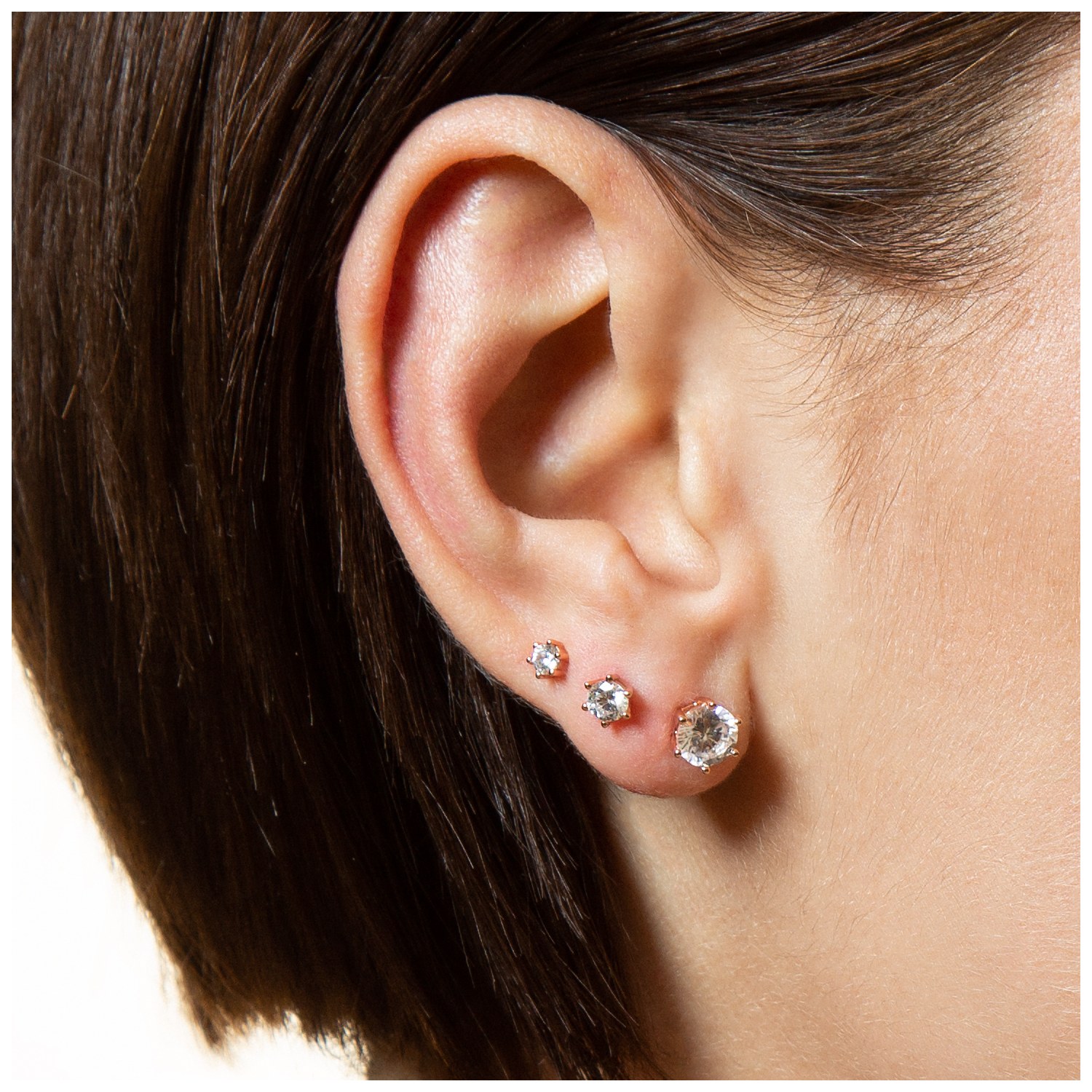 XENOX Sterling Silber Ohrringe XS3516R - KRAPPE ROSÈ - Roségold vergoldet - Krappe – Ansicht 2
