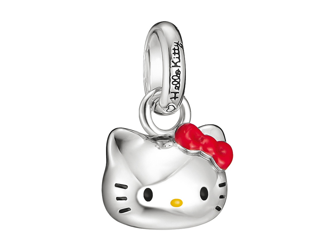 Thomas Sabo Hello Kitty CC1359-M06-10 - Charm-Anhänger - versilbert & Emaille - rot