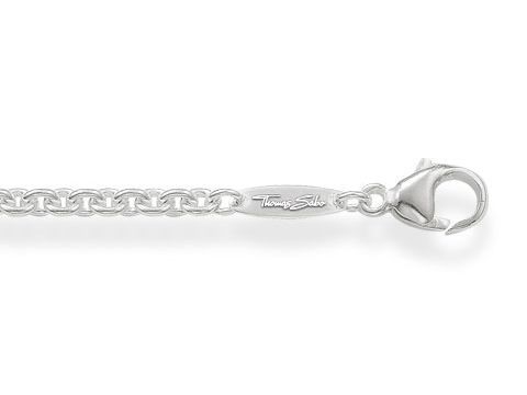 Thomas Sabo Kette KE1111-001-12-L80 aus Sterling Silver, ca. 80 cm lang, ohne Anhänger, mit karabinerförmigem Verschluss und prägnanter Markeninschrift.