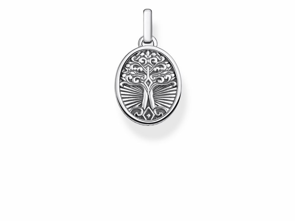 Thomas Sabo Anhänger PE864-637-21 in silberfarbenem Sterling Silber mit filigranem Liebesbaum-Motiv, ovaler Form und hübscher Detailarbeit für elegante Ketten.