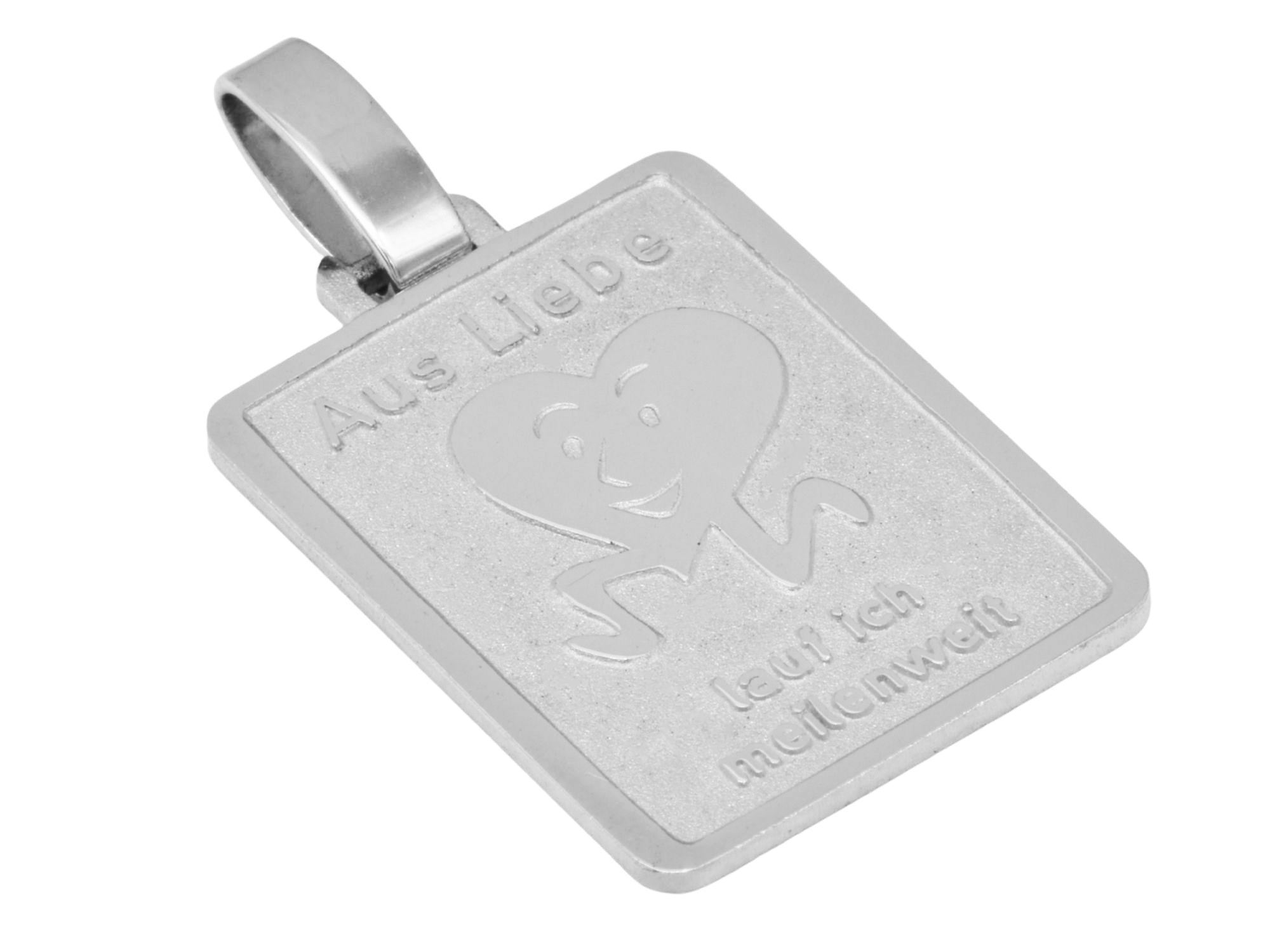 Anhänger Gravurplatte Liebe - Silber teilmattiert
