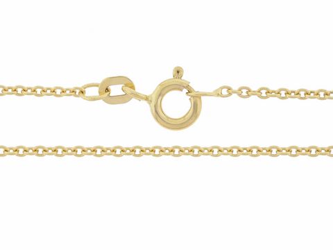 Anker Kette aus Gold 333 mit diamantierter Oberfläche in der Länge von 38 cm und einer Gliedergröße von 1,2 x 1,2 mm, hergestellt von Juwelier Harnisch.