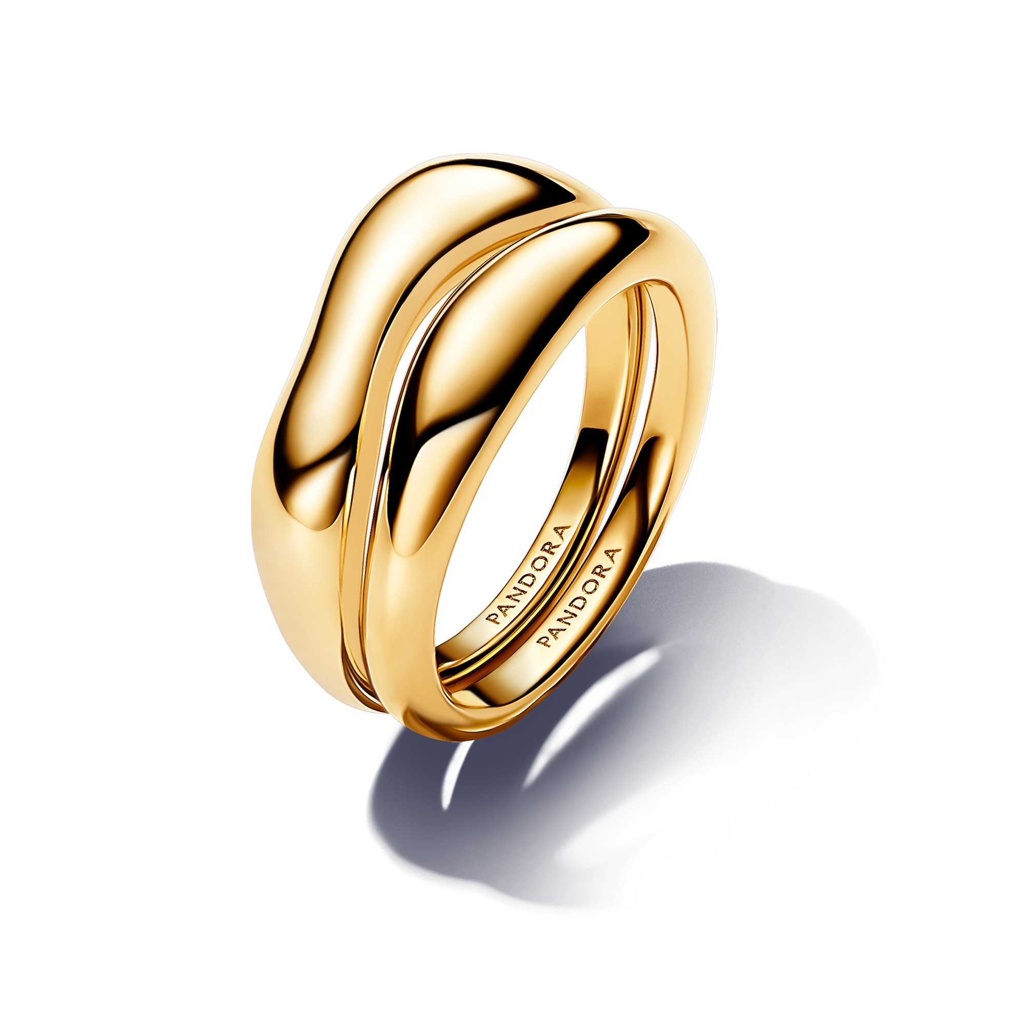 Pandora ESSENCE organisch Geformte Stacking-Ringe - Gelbgold verg.