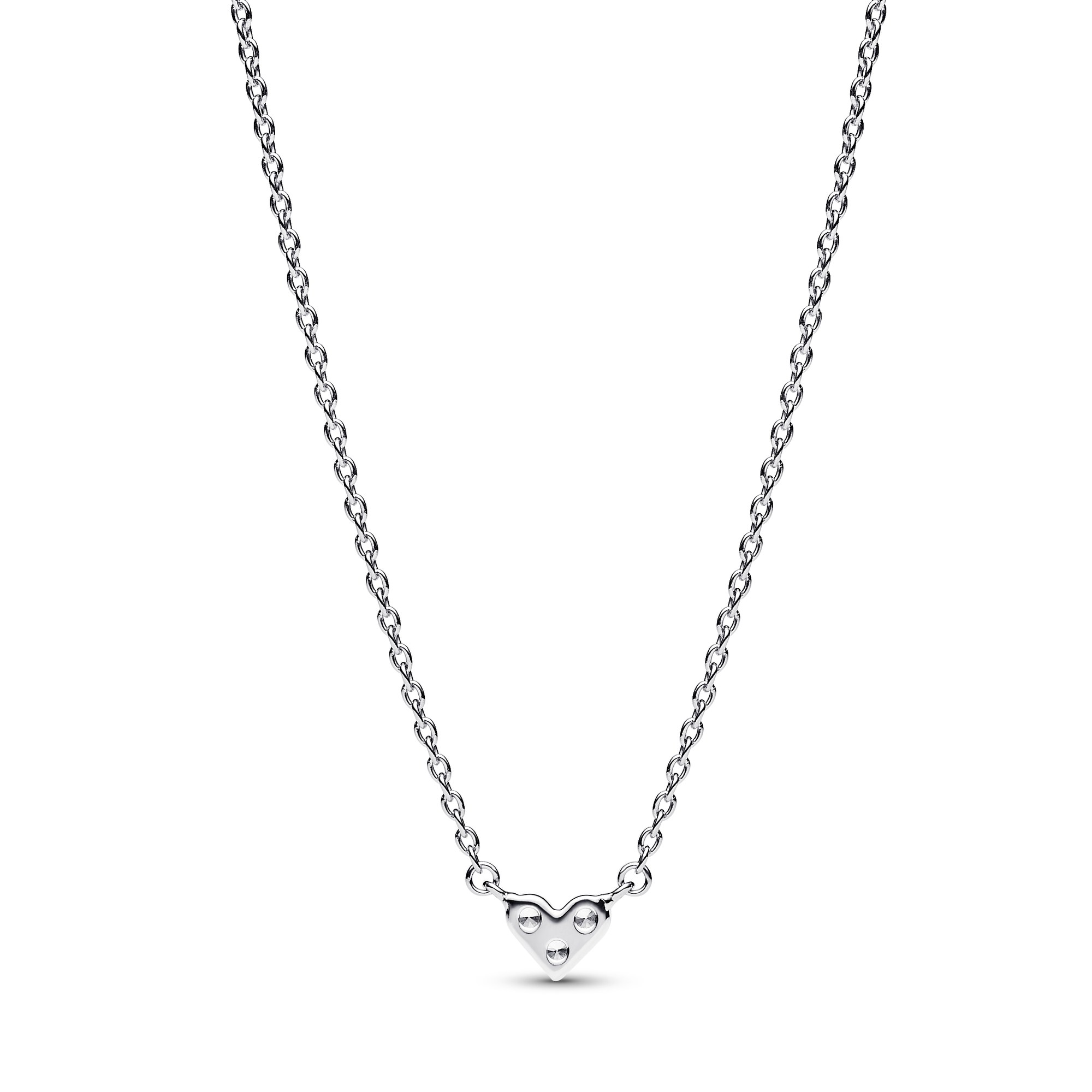 Pandora Drei Sterne Herz Collier-Halskette - Sterling Silber - Zirkonia - 45 cm Ansicht 2 – Ansicht 2