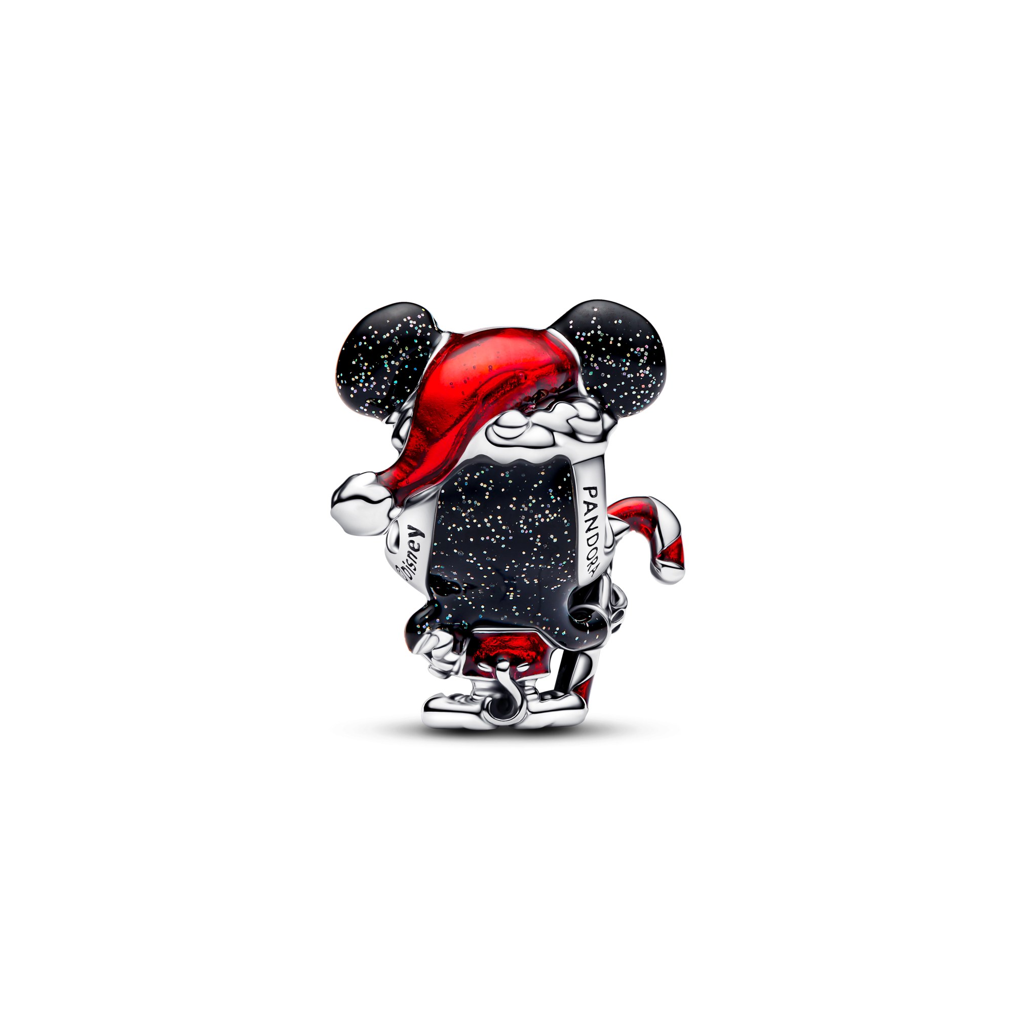 Pandora Disney Micky Maus Weihnachten Charm - Sterling Silber - Emaille Rot – Ansicht 3