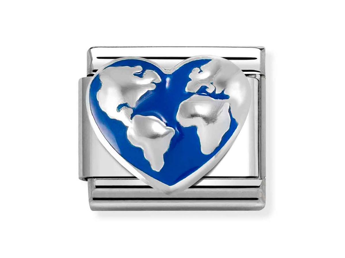 Nomination 330204 45 - CLASSIC Symbol aus Sterling Silber - Emaille - Herz-Globus