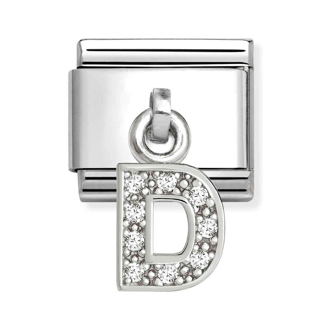 Classic Sterling Silber Charm mit dem Buchstaben D, verziert mit funkelnden Zirkonia, von Pandora, Neuheiten, elegant und modern gestaltet. Ideal für persönliche Schmuckstücke.