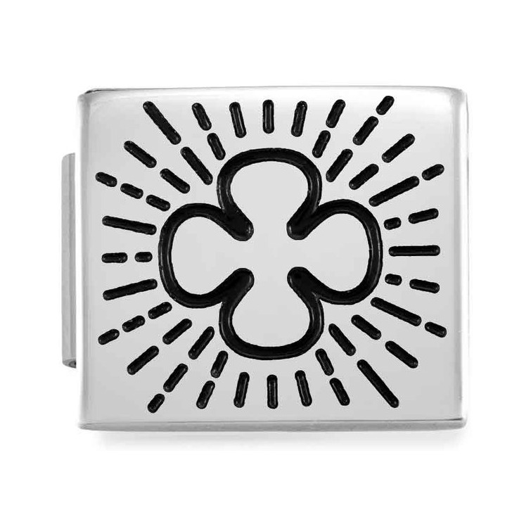 Nomination Composable Glam Charm Kleeblatt - Edelstahl, Emaille