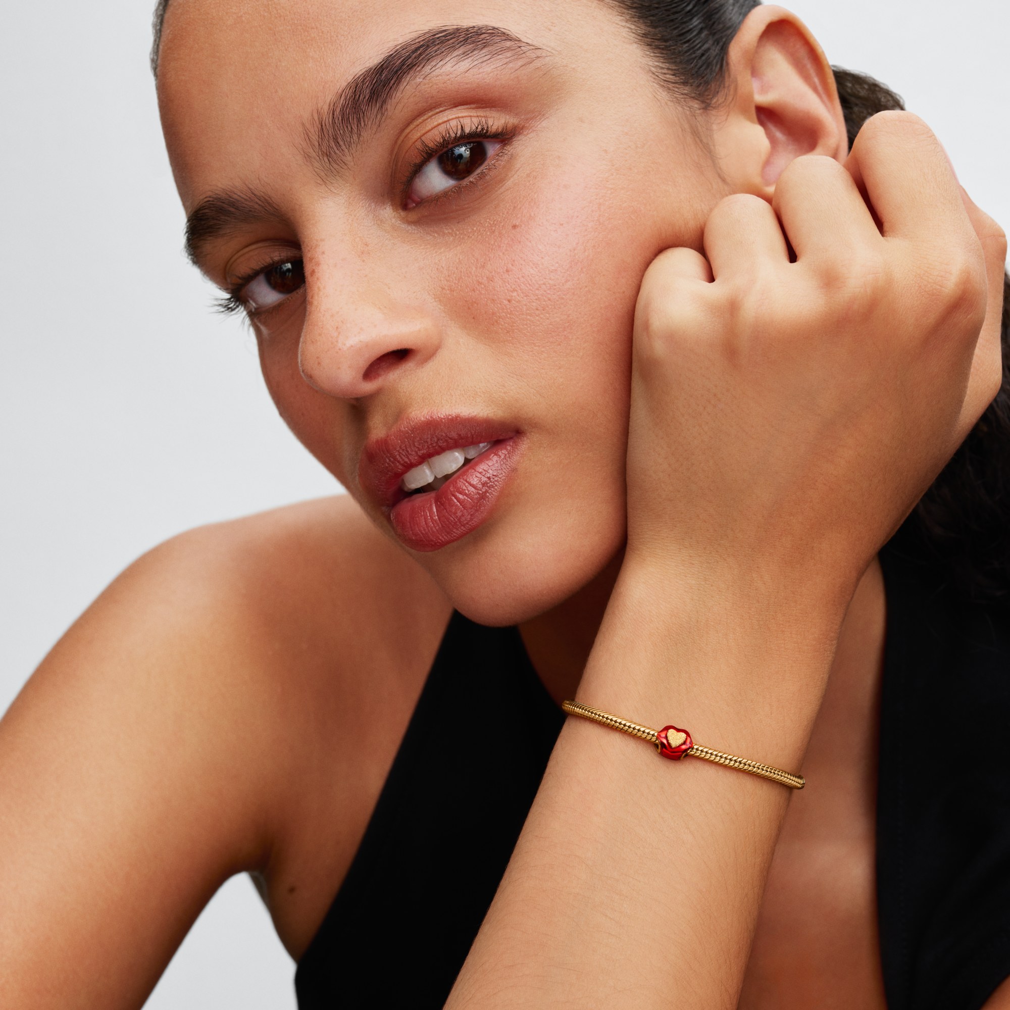PANDORA Gelbgold verg. Armband - HERZ Verschluss
