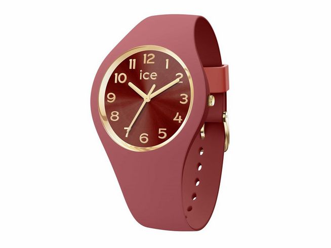 Ice Watch Uhr 021823 ICE duo chic in Terracotta-Braun, Modell Small, mit goldenem Ziffernblatt und eleganten Zeigern, modernes Design für stilbewusste Träger. Neuheiten von Ice watch.
