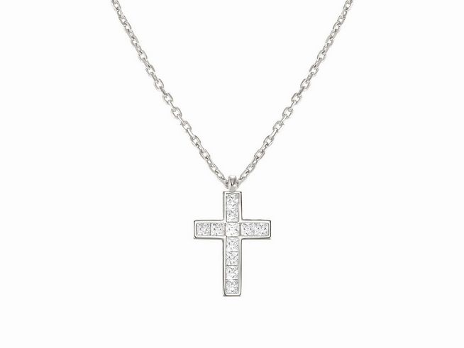 Silber rhodiniertes KREUZ Collier von Nomination Carismatica mit Zirkonia in Weiß, verstellbare Länge von 38 bis 44 cm. Elegantes Design für stilvolle Anlässe.
