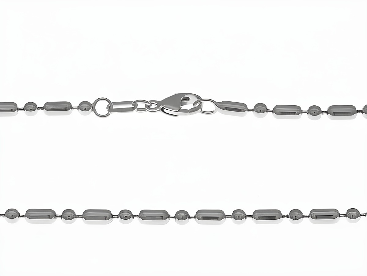 Silberkette aus Sterling Silber in Kugelkette-Design mit einer Länge von 40 cm und einer Größe von 2,3 x 2,3 mm, Hersteller Juwelier Harnisch, mit praktischem Verschluss.
