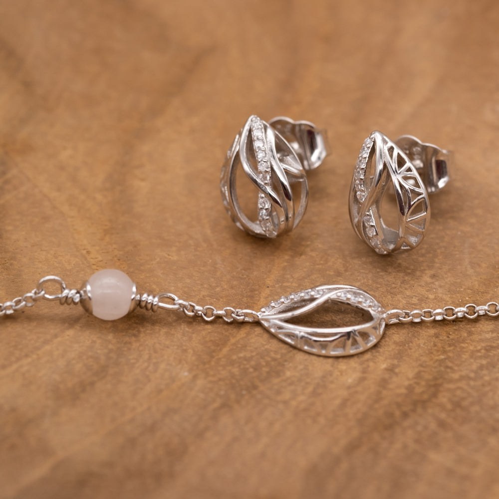Engelsrufer LEBENSBLUME Armband Himmelsträne mit Zirkonia - Silber rhodiniert Rosa 17 cm – Ansicht 4