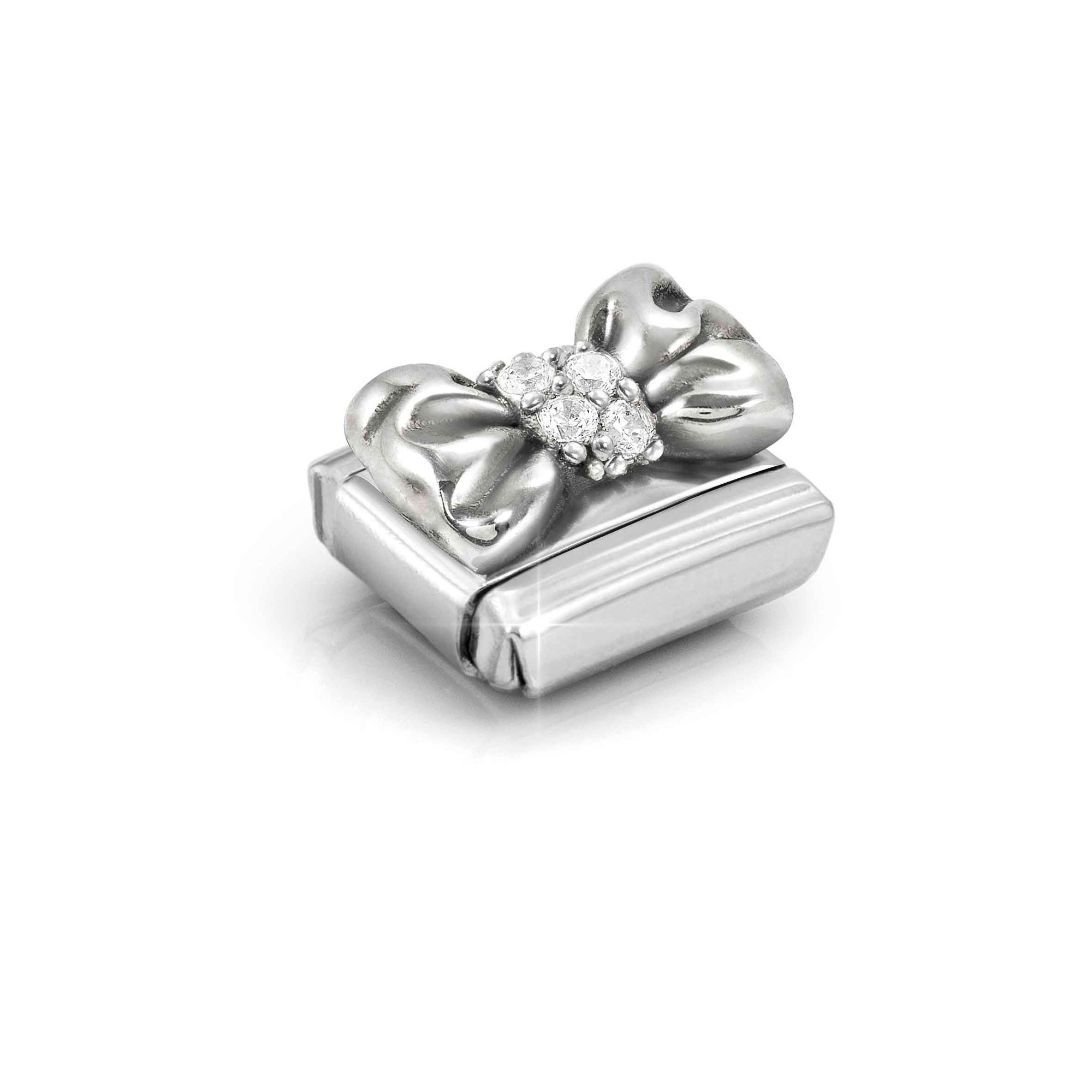 Nomination CLASSIC Element - oxidiertes Sterling Silber - Zirkonia - Schleife - Weiß – Ansicht 5