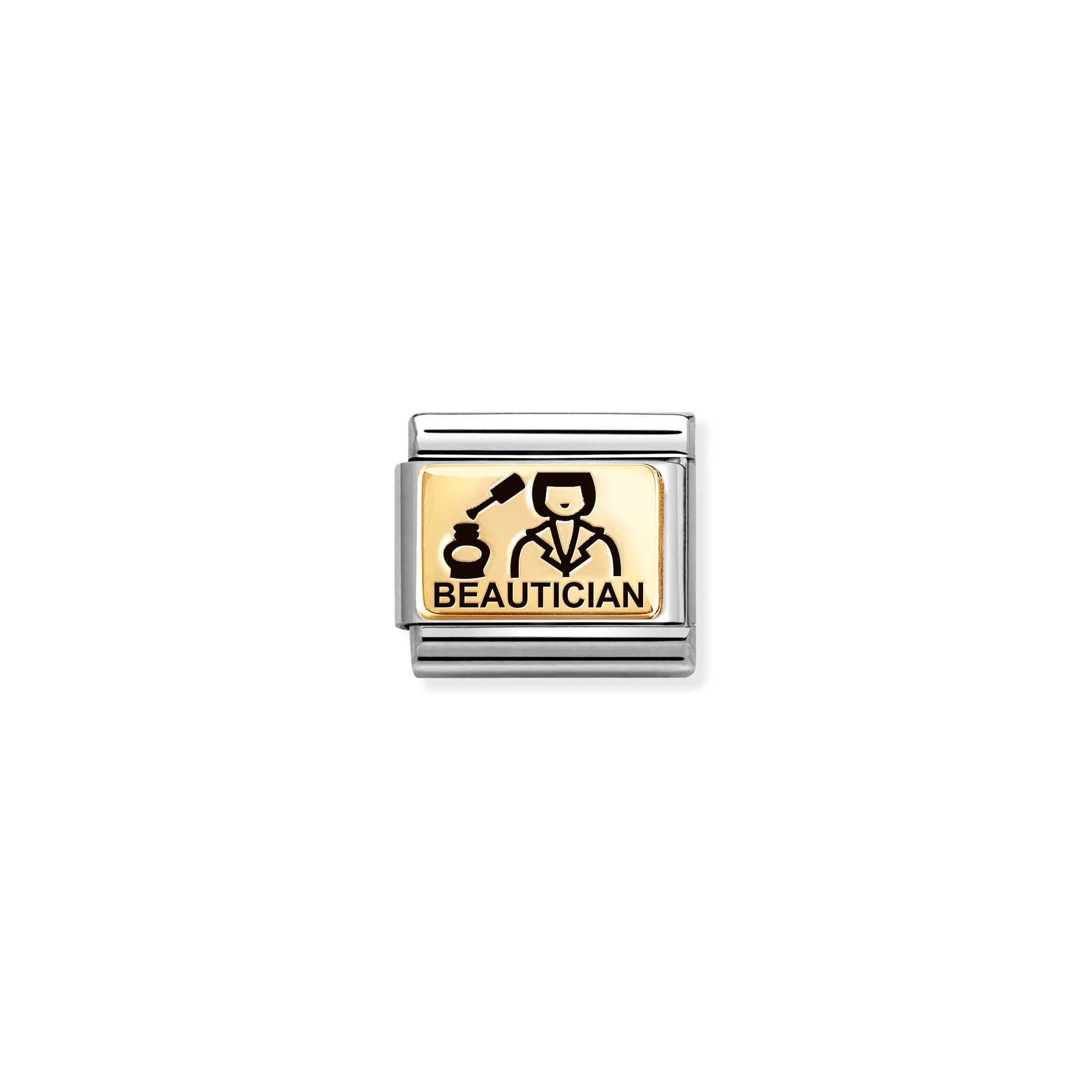 Nomination Composable Classic Charm Kosmetikerin - Edelstahl, Gold 750 Gelbgold, Emaille