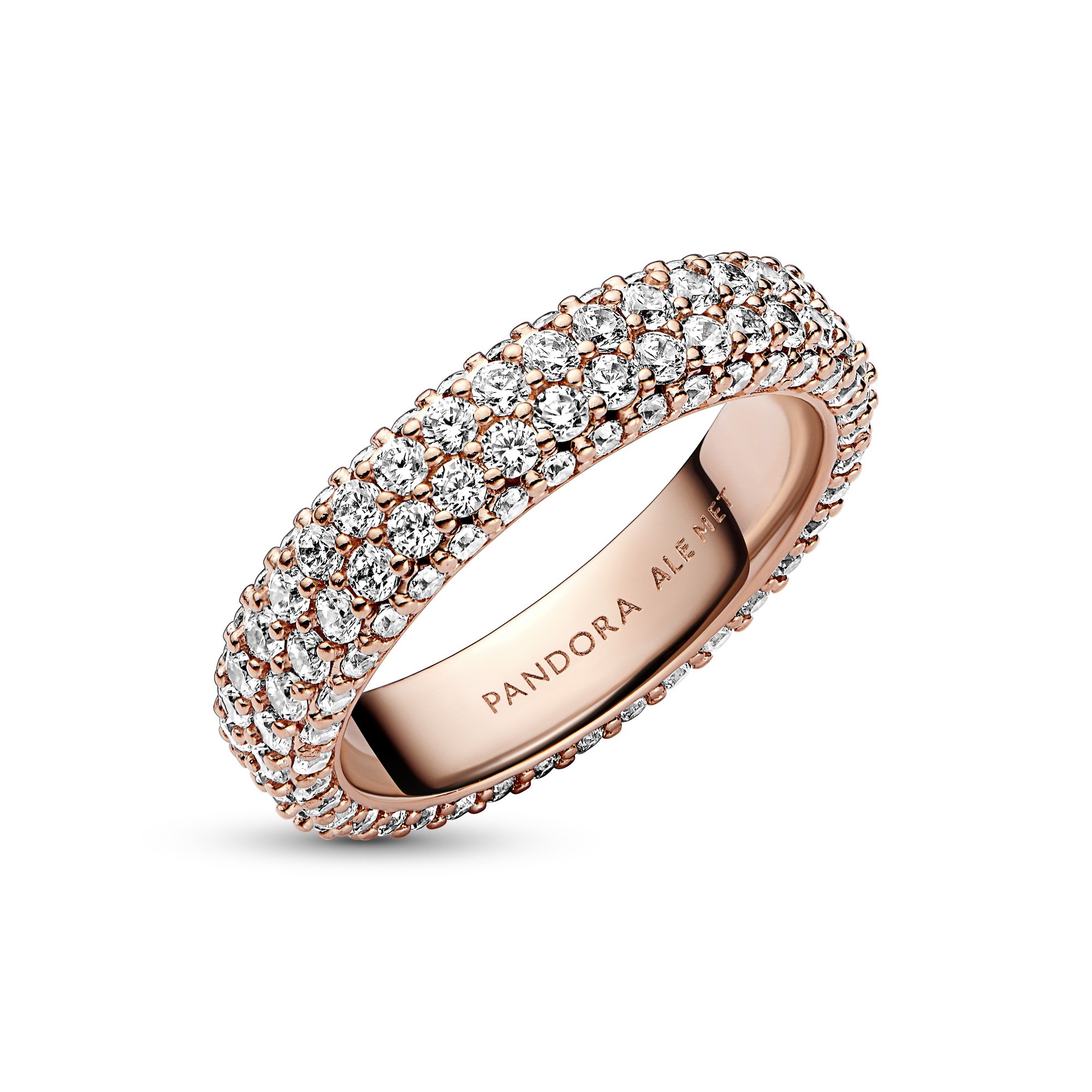 Pandora Doppelreihiger Pavé Ring - Roségold Vergoldung Ansicht 3 – Ansicht 3