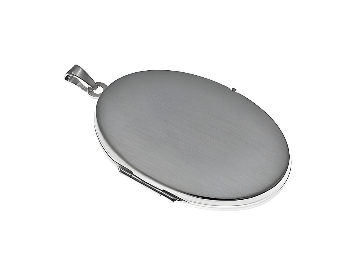 Silber Medaillon oval klassisch mattiert, Hersteller Juwelier Harnisch, elegant gestaltet mit einem dezenten Finish, ideal für persönliche Erinnerungen oder als Schmuckstück.