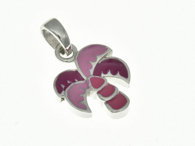 304211-0 Palmen Anhänger aus rhodiniertem Sterling Silber mit buntem Emaille-Design, ideal für Kinder, hergestellt von Juwelier Harnisch.