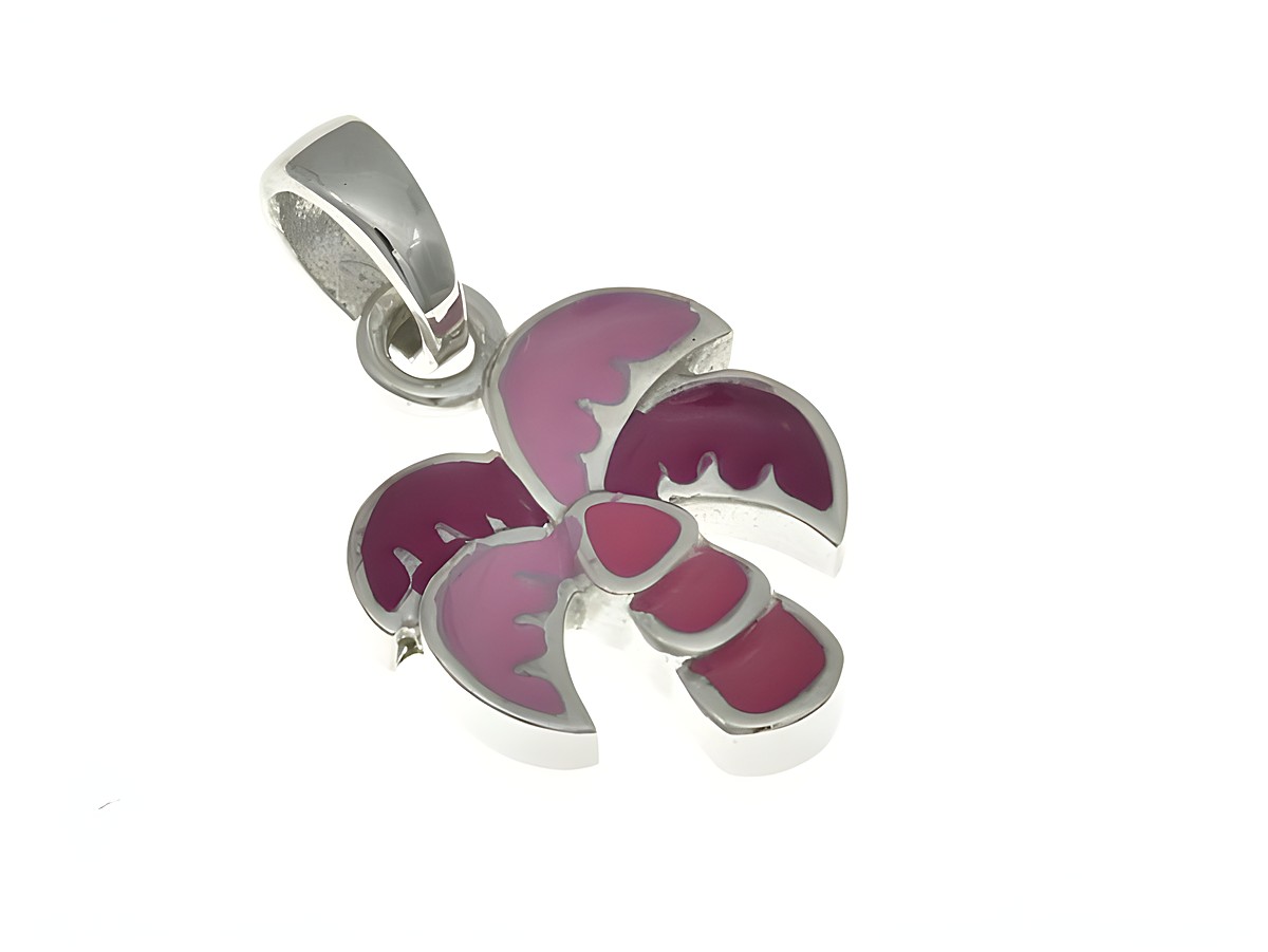Palmen Anhänger aus rhodiniertem Sterling Silber mit buntem Emaille-Design, ideal für Kinder, hergestellt von Juwelier Harnisch.