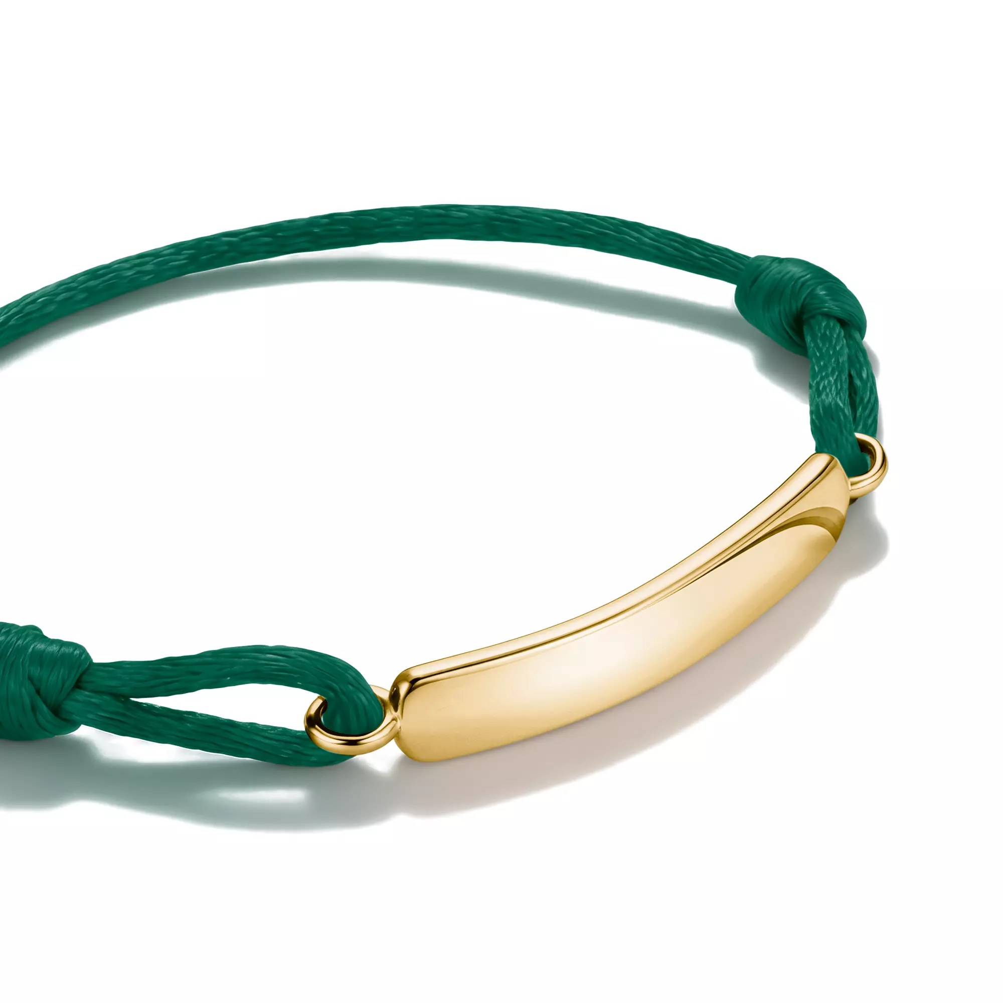 Thomas Sabo Together - Gravur-Armband - 24 cm - 18K Gelbgold-Vergoldung & Textil - dunkelgrün – Ansicht 3