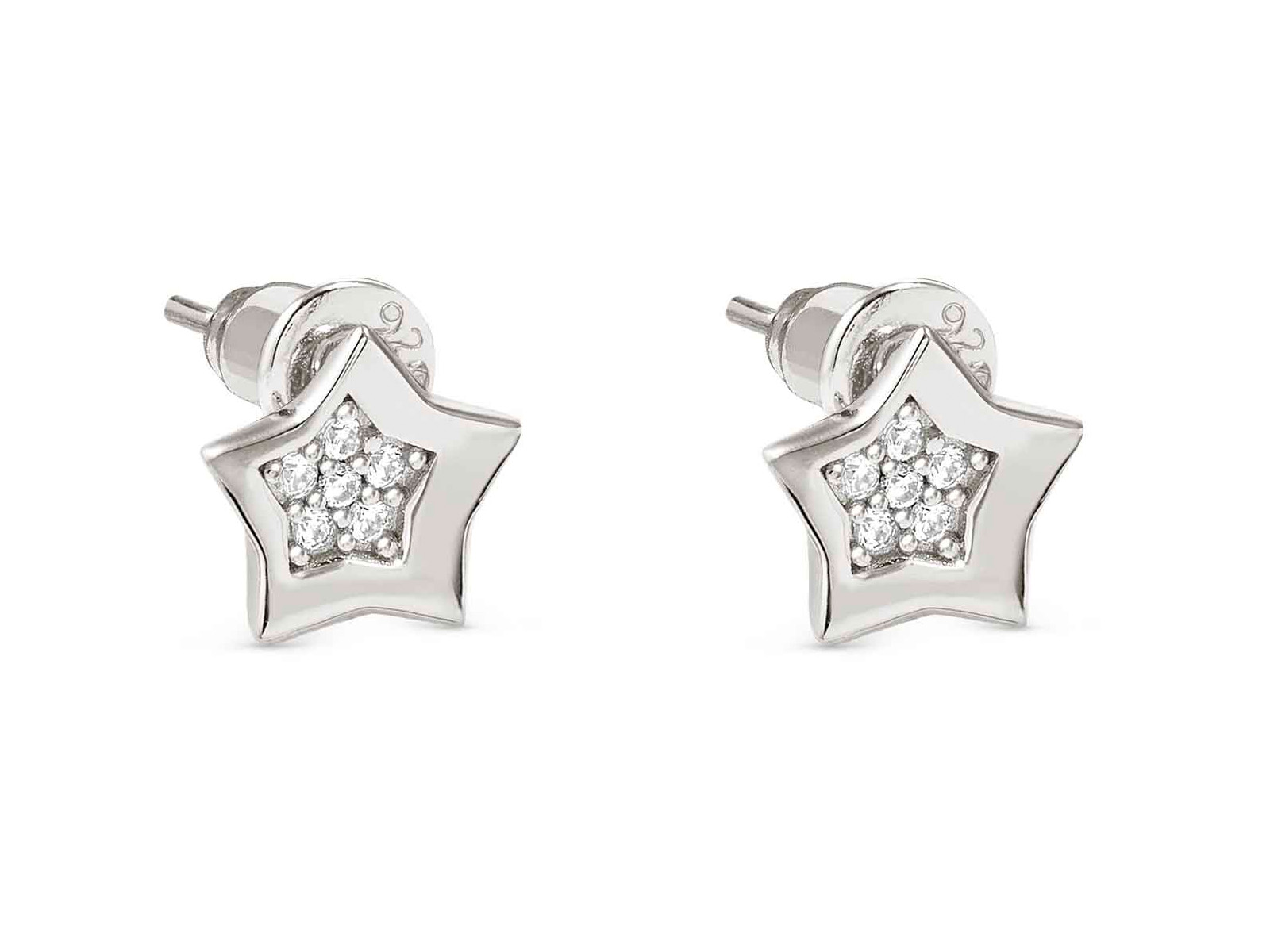 Sterling Silber Ohrstecker in Sternform mit Zirkonia besetzt, von Pandora, elegant und funkelnd, ideal für jeden Anlass und als modisches Accessoire. Neuheiten von Nomination 242304 07 Petit Sparkle.