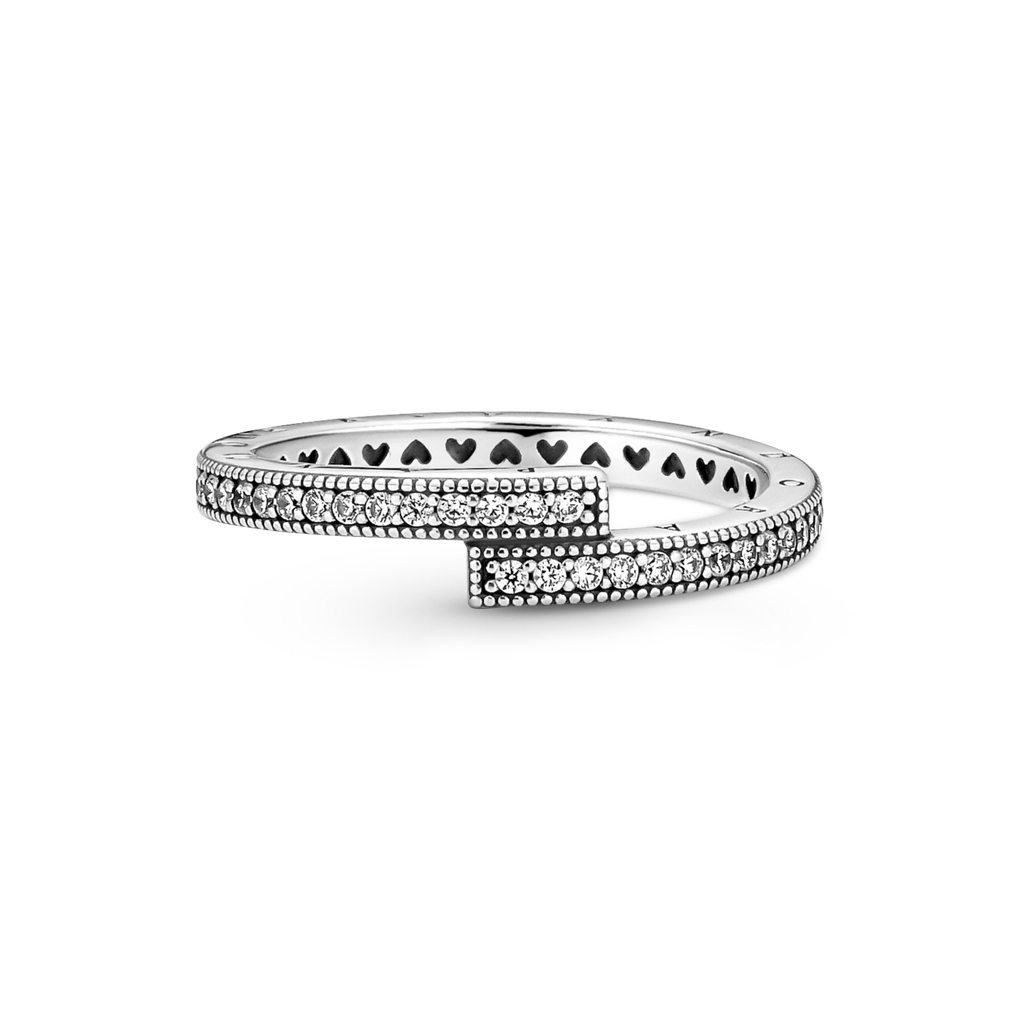 Pandora Silber Funkelnder überlappender Ring - Zirkonia Ansicht 2 – Ansicht 2