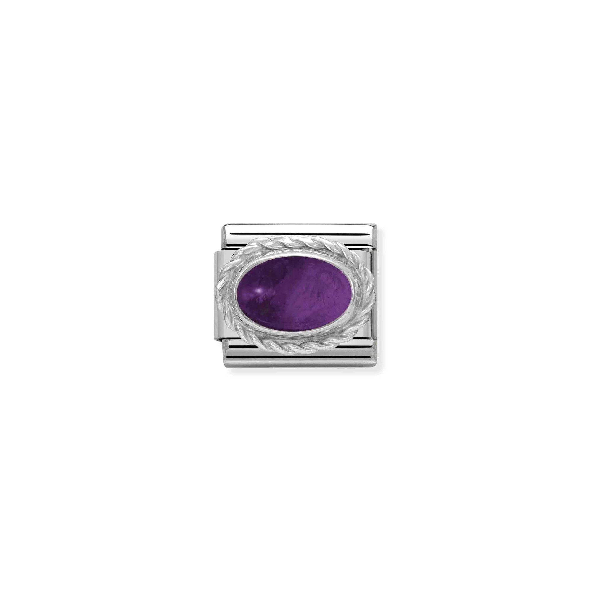 Nomination Composable Classic Charm Kordel Amethyst - Edelstahl, Sterling Silber
