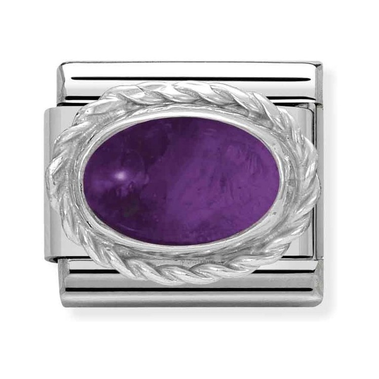 Nomination Composable Classic Charm Kordel Amethyst - Edelstahl, Sterling Silber