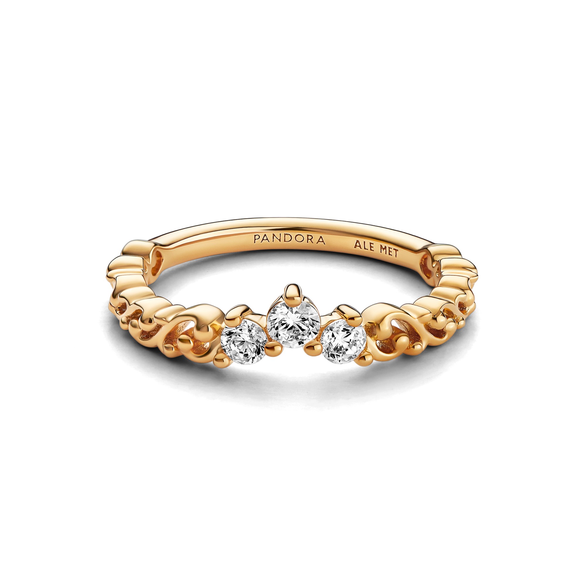 Pandora königlicher Tiara Diadem-Ring - 585 Gelbgold Verg. + Zirkonia - Klar – Ansicht 2