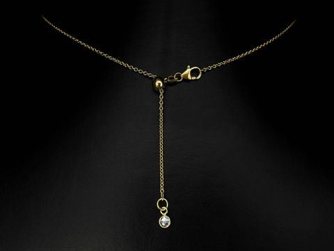 Silber Kette Rundanker 925 Sterling Silber Gelbgold vergoldet, verstellbare Länge bis 45 cm, Juwelier Harnisch, Gelbgold auf Silber, elegantes Design mit Anhänger.