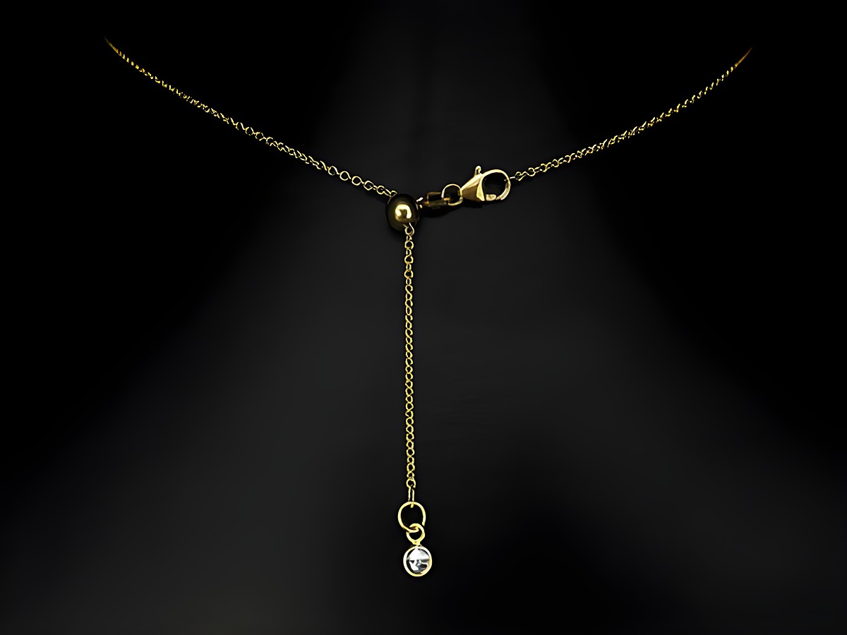 Silber Kette Rundanker 925 Sterling Silber Gelbgold vergoldet, verstellbare Länge bis 45 cm, Juwelier Harnisch, Gelbgold auf Silber, elegantes Design mit Anhänger. – Ansicht 2