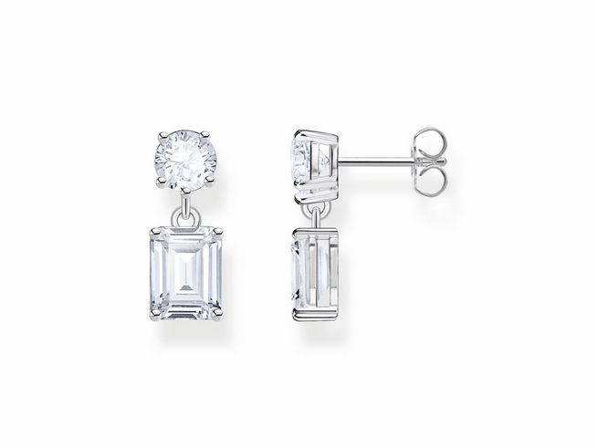 Thomas Sabo Ohrhänger H2276-051-14 aus Silber mit weißen Zirkonia, elegant und glamourös, ideal für festliche Anlässe oder besondere Outfits. Ein zeitloses Schmuckstück.