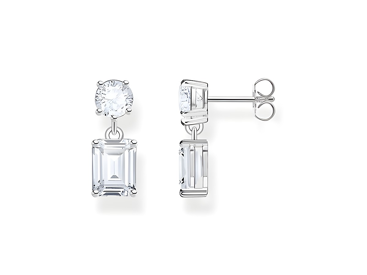 Thomas Sabo Ohrhänger H2276-051-14 aus Silber mit weißen Zirkonia, elegant und glamourös, ideal für festliche Anlässe oder besondere Outfits. Ein zeitloses Schmuckstück.