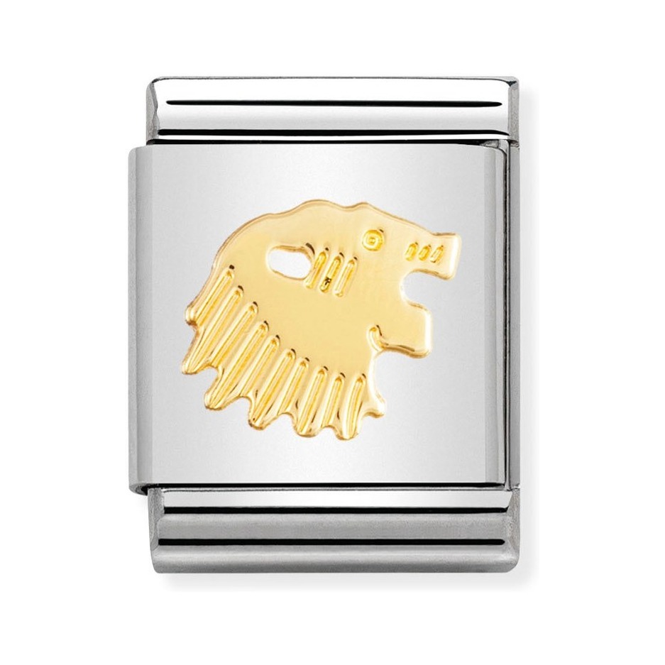Nomination Composable Big Charm Sternzeichen Löwe - Edelstahl, Gold 750 Gelbgold