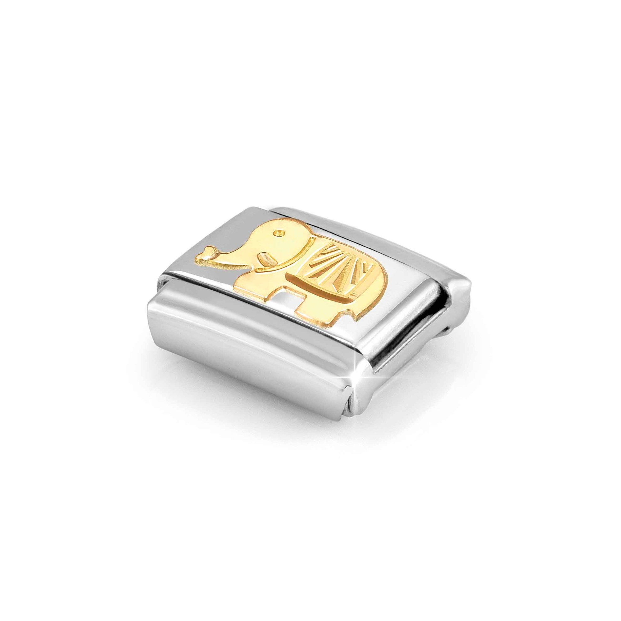 Nomination Composable Classic Charm Elefant - Edelstahl, Gold 750 Gelbgold, diamantiert – Ansicht 3