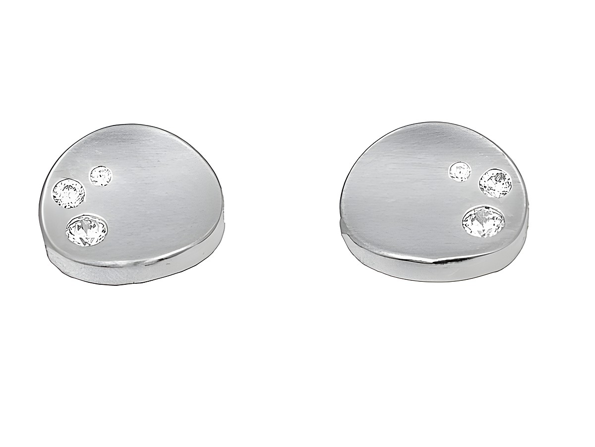Edelsteckern aus 925 Sterling Silber, teilmattiert mit Zirkonia. Der Schmuck von Juwelier Harnisch besticht durch elegantes Design und funkelnde Akzente.