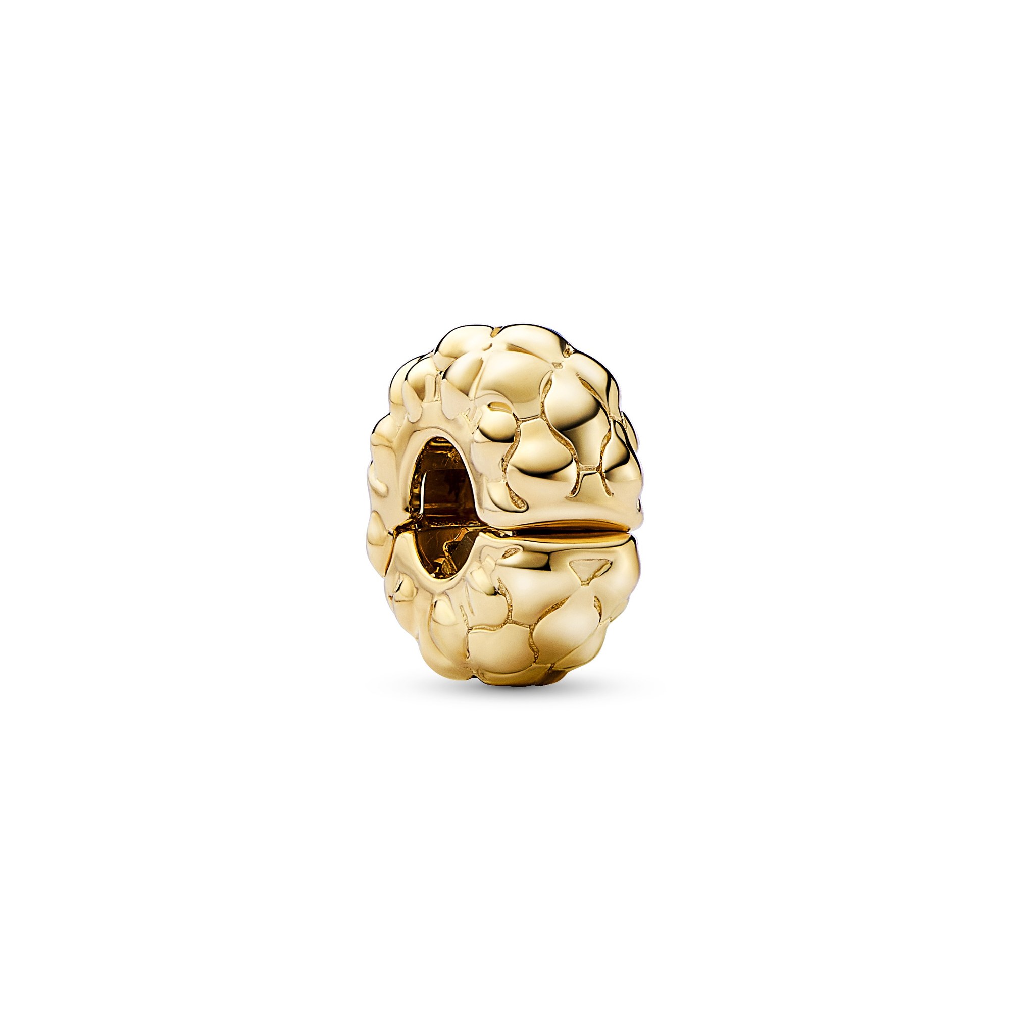 Pandora Clip-STOPPER Charm mit Nieten - Gelbgold Vergoldung