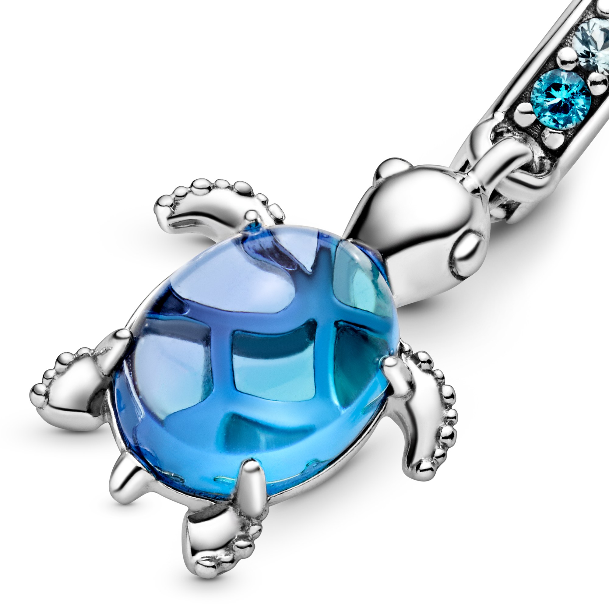 Pandora Silber Muranoglas-Charm Meeresschildkröte, baumelnd - Kristall – Ansicht 5